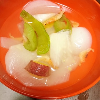 【スープ料理】冷凍玉ねぎと冷凍ピーマンのスープ